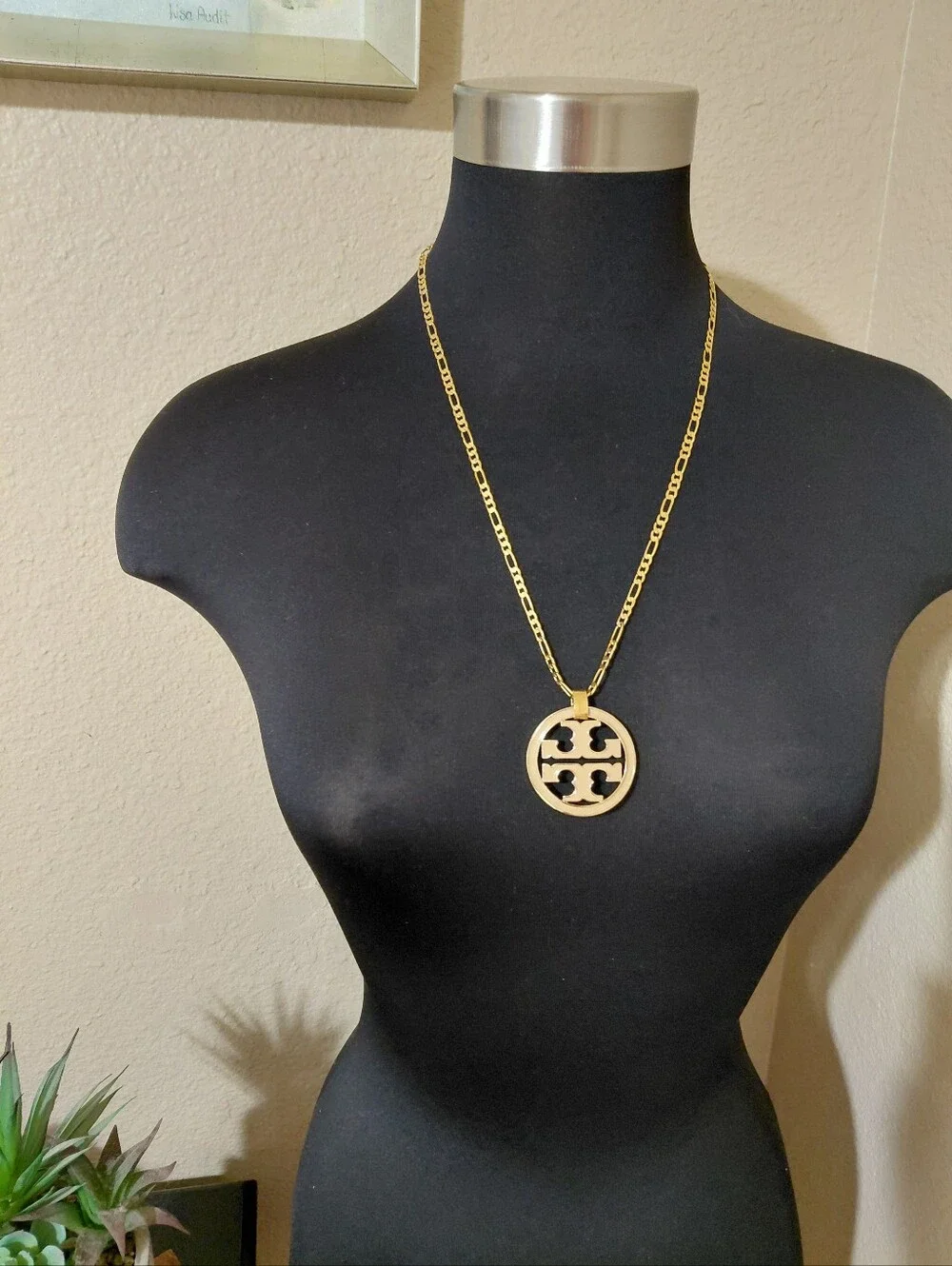 Tory Burch Gold Logo Necklace